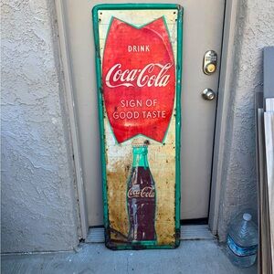 Authentic antique metal CocoCola sign